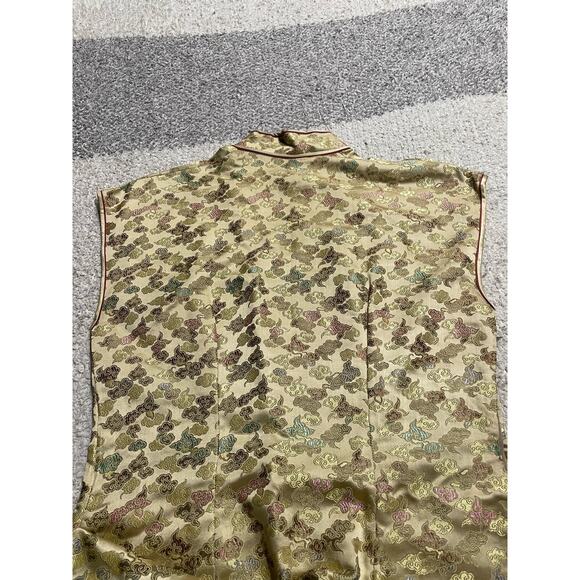 VTG Silk Chinese Qipao Dress Cheongsam 1960's Midi Mandarin Collar Yellow 60's - Picture 10 of 10